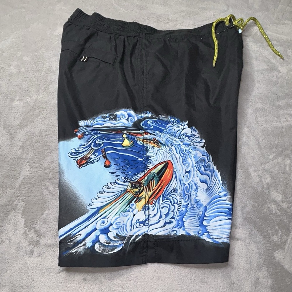 Vintage Tommy Bahama Relax Swim Trunks Mens Large Surf Wave Board Shorts Beach